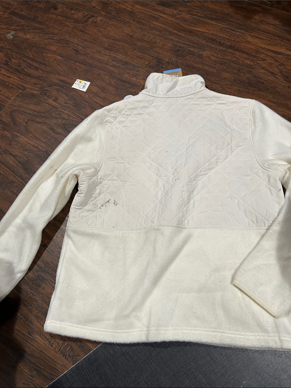 Women’s large call out Eddie Bauer Cream Quilted Fleece Utility Jacket my